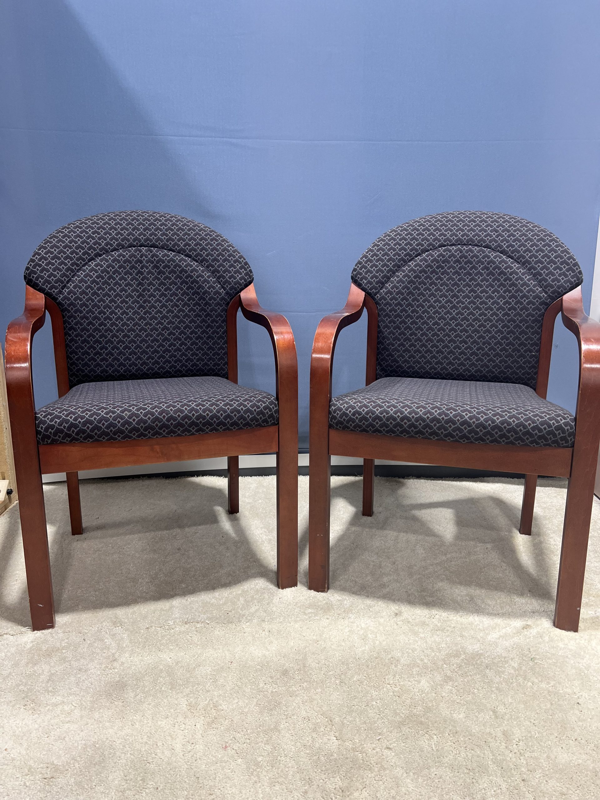Chair Guest Blue Pattern Oak-image