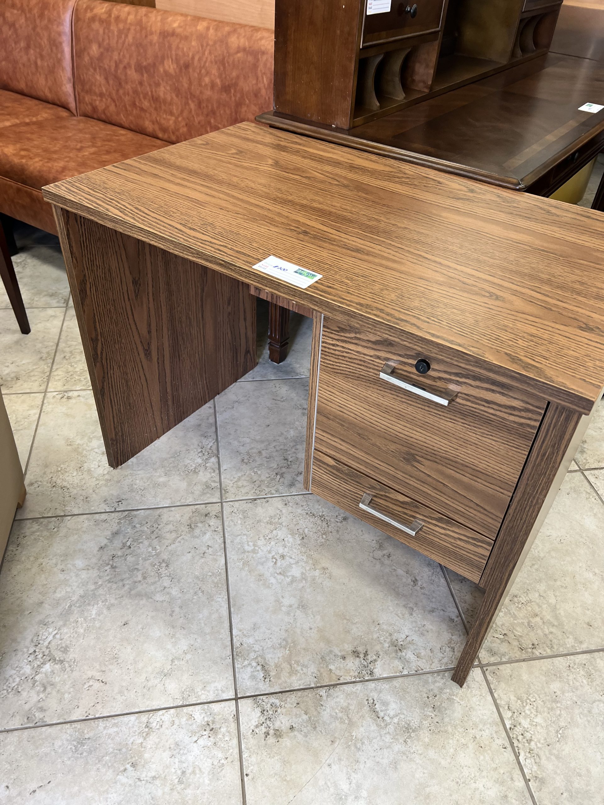 Desk Medium Oak 2 Drawer-image