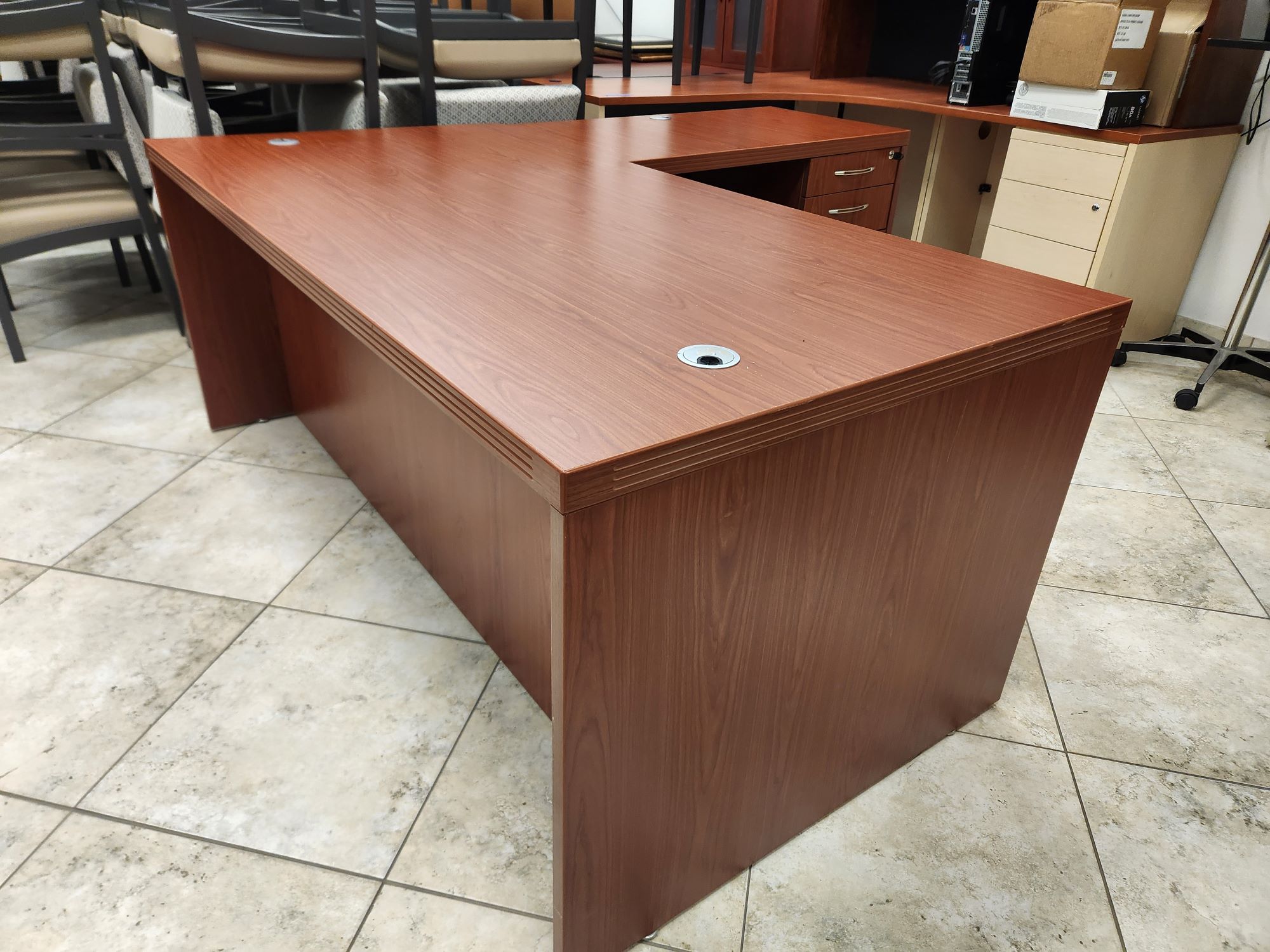 Desk "L" Shape Cherry 02-image